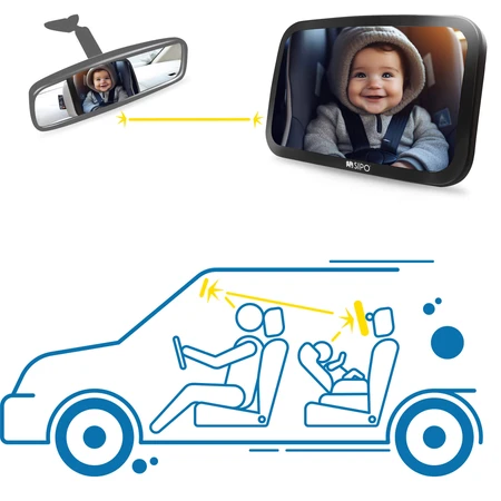 Sipo, espejo para vigilar al bebé en el coche, 1 ud.