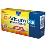 D-Vitum 2000 IU. K2 MK-7 Omega-3, 40 capsules