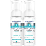 Set Pharmaceris A Puri-Sensilium, schiuma detergente lenitiva per viso e contorno occhi, 2 x 150 ml
