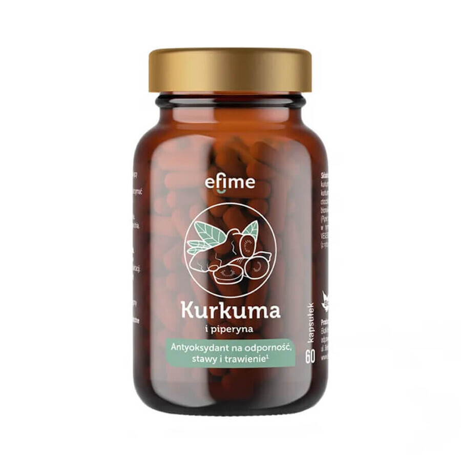 EkaMedica Efime Curcuma et Pipérine, 60 gélules