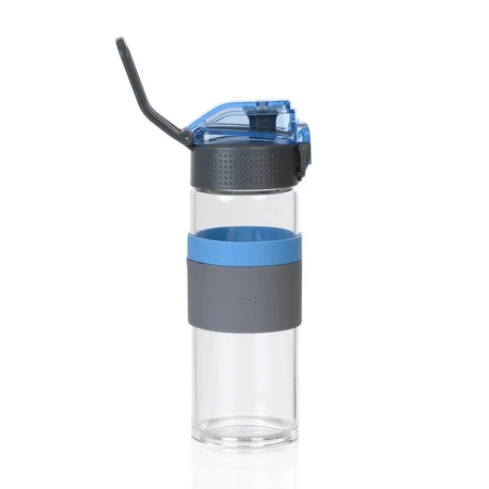Casno, Botella de vidrio Cross, azul, 500 ml