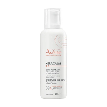 Avene XeraCalm A.D kit, rückfettende Creme für Gesicht und Körper, sehr trockene, atopische und juckende Haut, 400 ml + rückfettendes Reinigungsöl, 400 ml