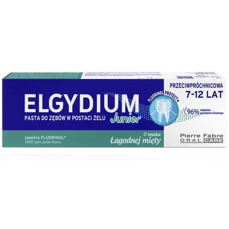 Elgydium Junior, tandpasta in gelvorm voor kinderen 7-12 jaar, milde munt, 50 ml