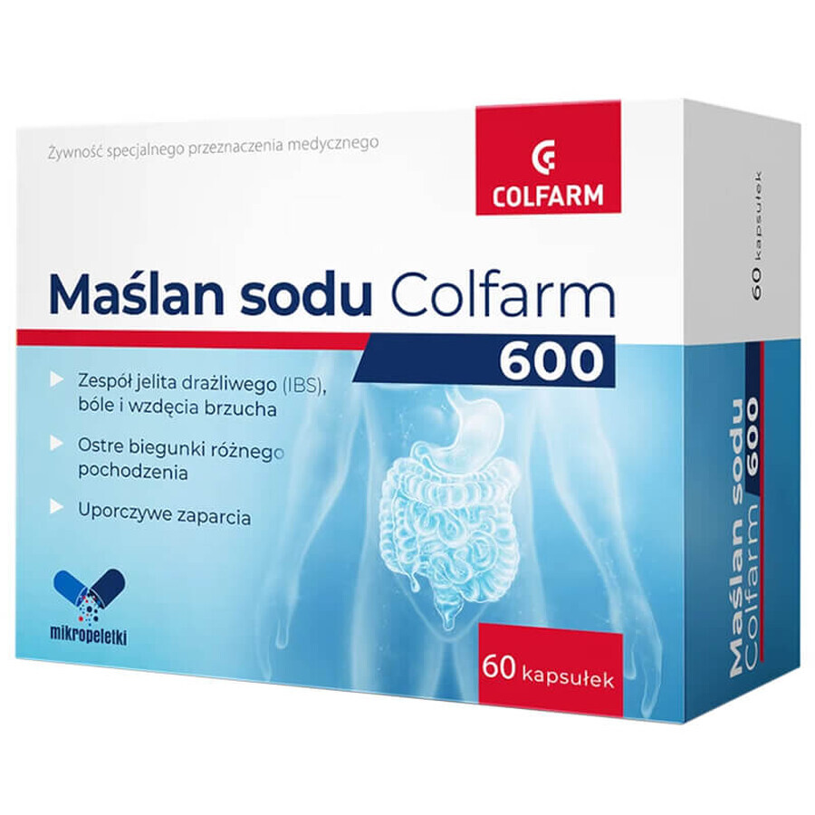 Colfarm Butyrate de sodium 600 mg, 60 gélules