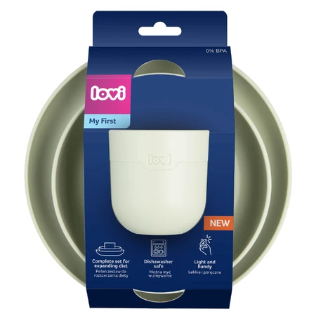 Lovi, baby dish set, Pistachio, 6 months and older