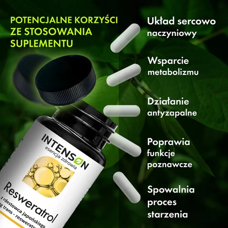 Intenson resveratrol de knotweed japonés, 60 cápsulas