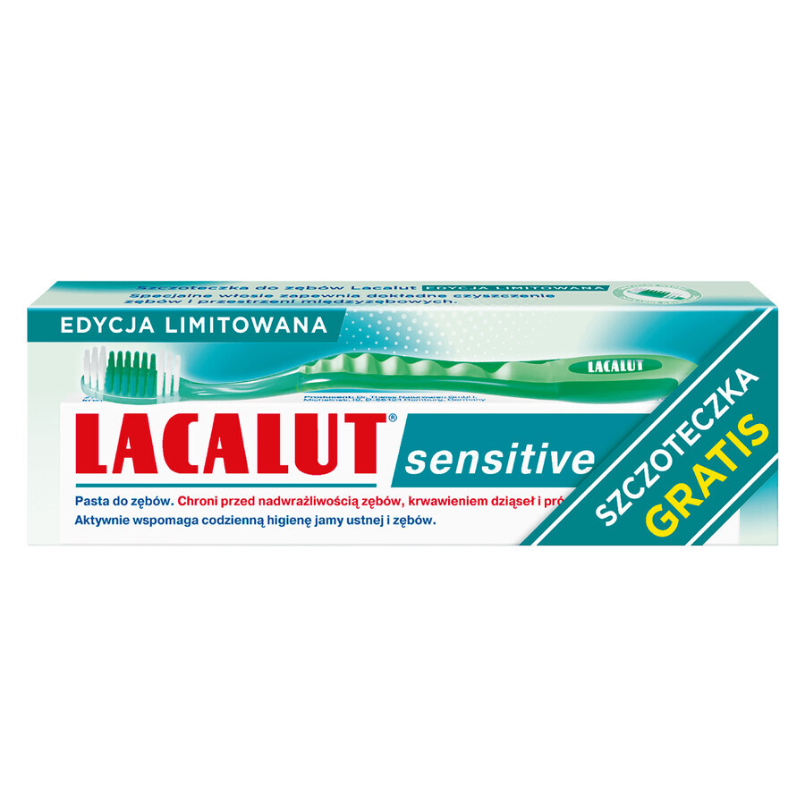 Buy Lacalut Sensitive set, sensitive toothpaste, 75 ml + toothbrush free Lacalut Sensitive set, sensitive toothpaste, 75 ml + toothbrush free