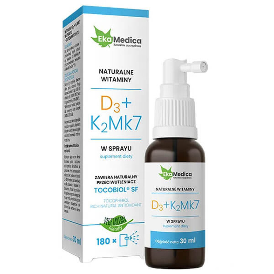 EkaMedica Vitaminas naturales D3 + K2MK7, spray, 30 ml