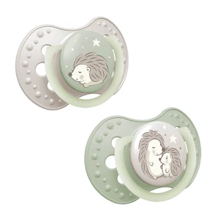 Lovi Night & Day, tétine, silicone, dynamique, hérisson, 0-6 mois, 2 pièces