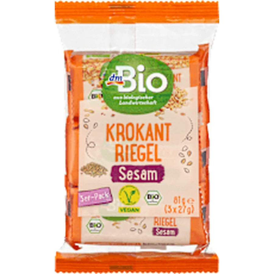 dmBio Crunchy sesame bars, 81 g