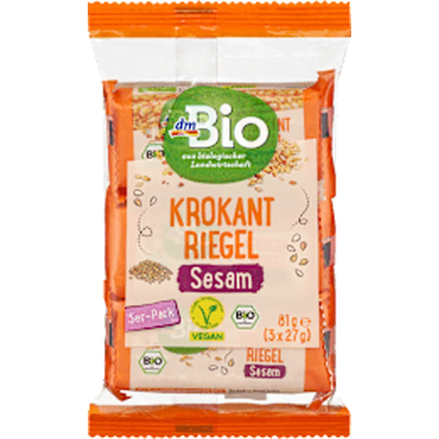dmBio Crunchy sesame bars, 81 g