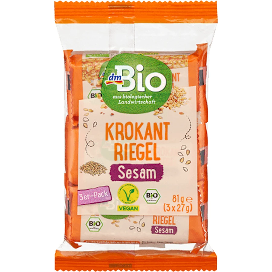 dmBio Crunchy sesame bars, 81 g