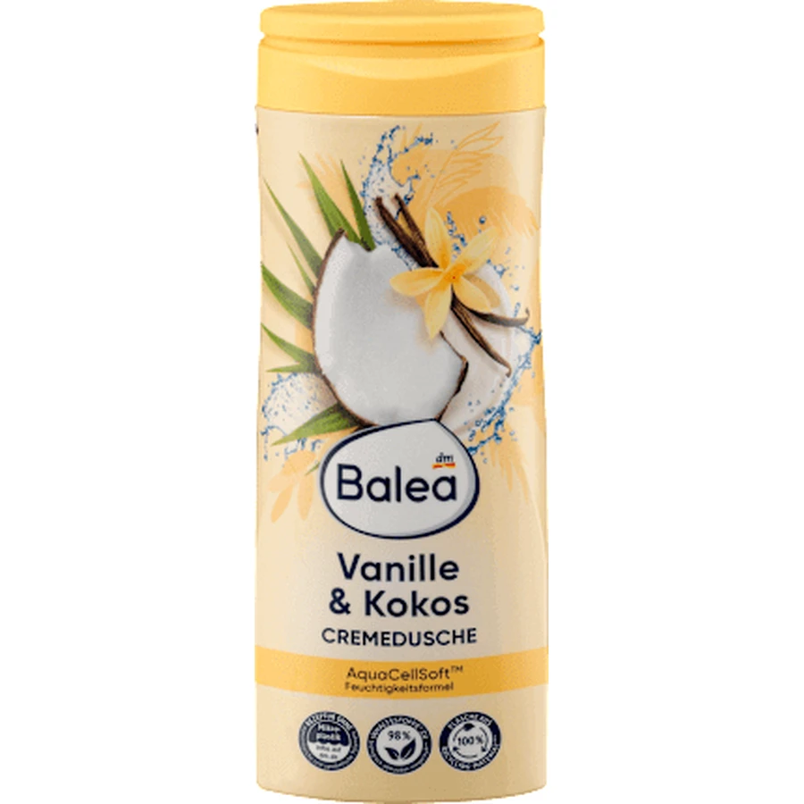 Gel de ducha de vainilla y crema de coco, 300 ml