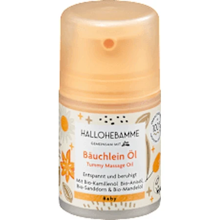 HALLOHEBAMME Aceite de masaje para la barriguita del bebé, 50 ml
