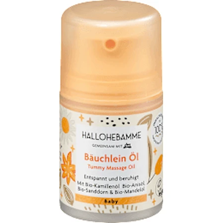 HALLOHEBAMME Aceite de masaje para la barriguita del bebé, 50 ml