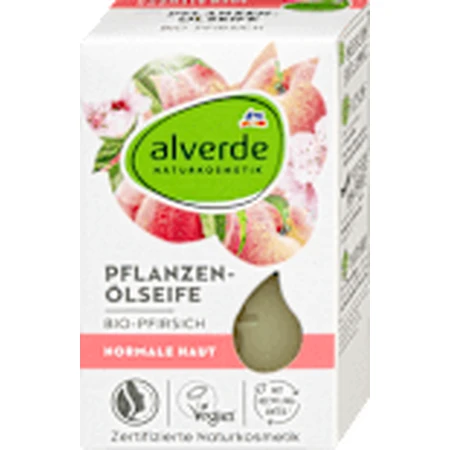 alverde NATURKOSMETIK Savon solide à la pêche, 100 g