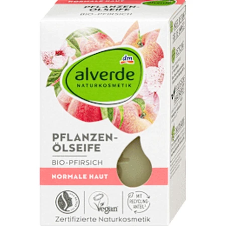 alverde NATURKOSMETIK Savon solide à la pêche, 100 g