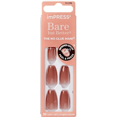 KISS Impress Bare But Better Flare false nails, 1 Set