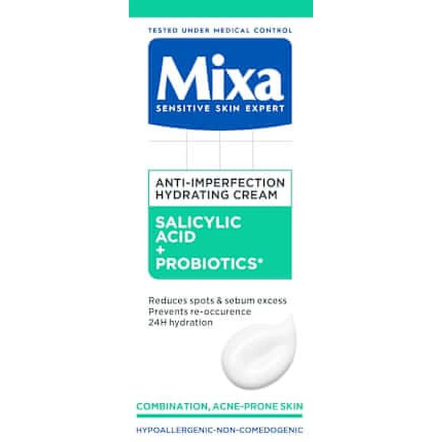 Mixa Crema facial antimanchas - ácido salicílico y AHA, 50 ml