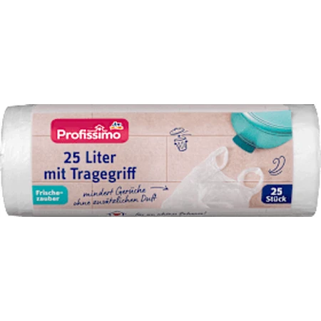 Profissimo Bolsa de basura con asa, 25 litros, 25 unidades