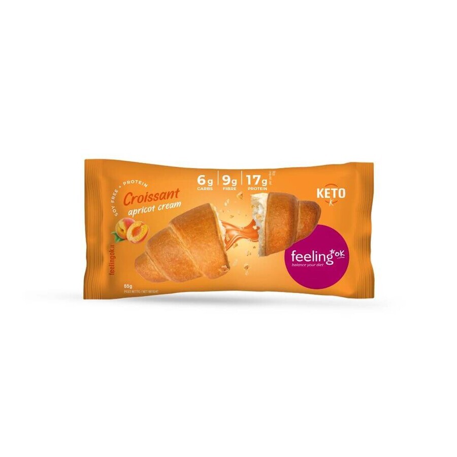 Eiwitcroissant met abrikozencrème, 65 g, Feeling Ok