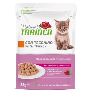 Comida húmeda de pavo para gatitos de 1 a 12 meses, 85 g, Natural Trainer