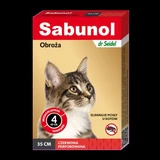 Red antiparasitic collar for cats, 35 cm, 1 piece, Sabunol
