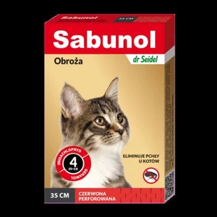 Rode antiparasitaire halsband voor katten, 35 cm, 1 stuk, Sabunol
