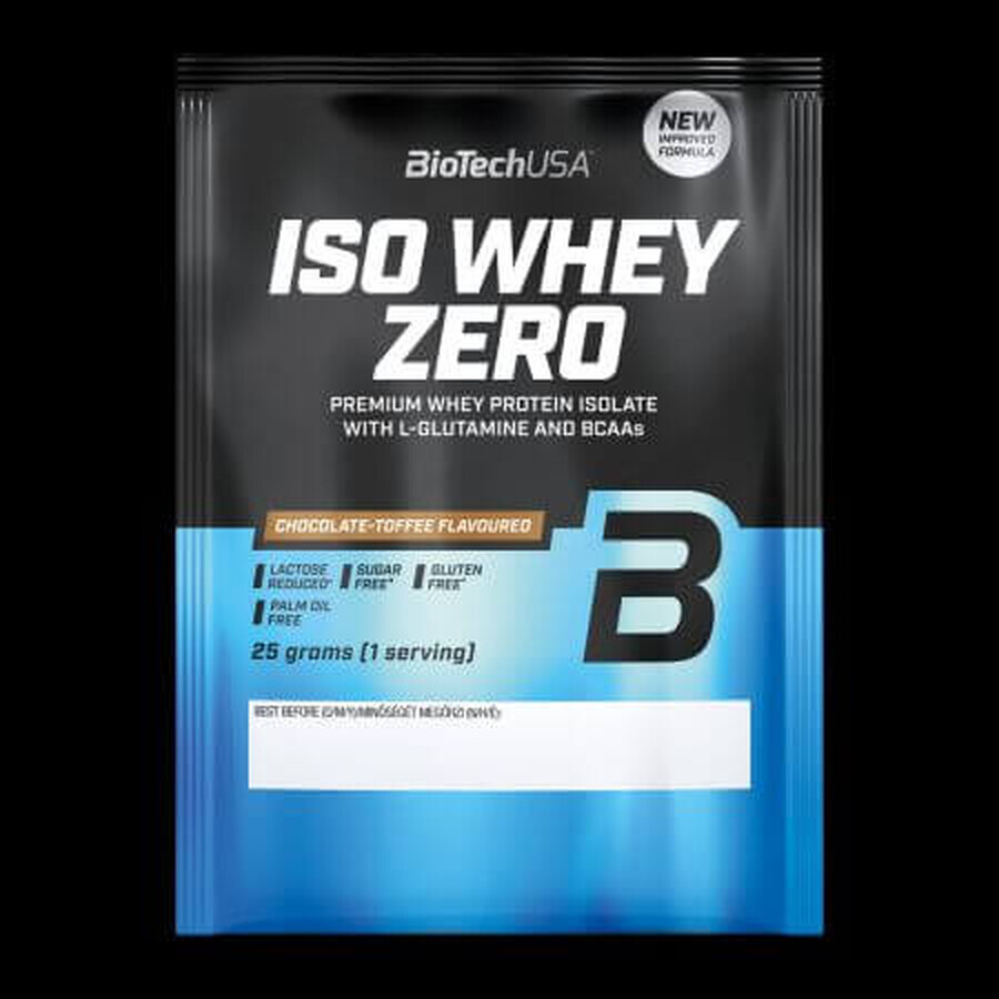 Protéines en poudre Chocolat Toffee Iso Whey Zero, 25 g, BiotechUSA