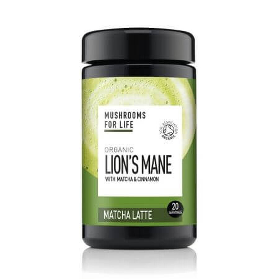 Organic Lion's Mane with matcha and cinnamon, Matcha Latte, 110 g, MushroomsForLife 634158970191