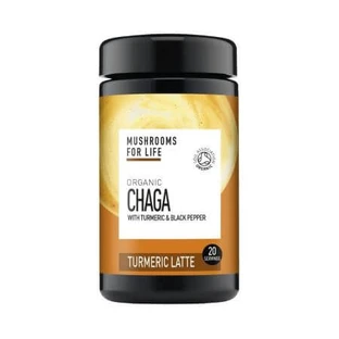 Chaga biologique avec curcuma et poivre noir, Turmeric Latte, 120 g, MushroomsForLife