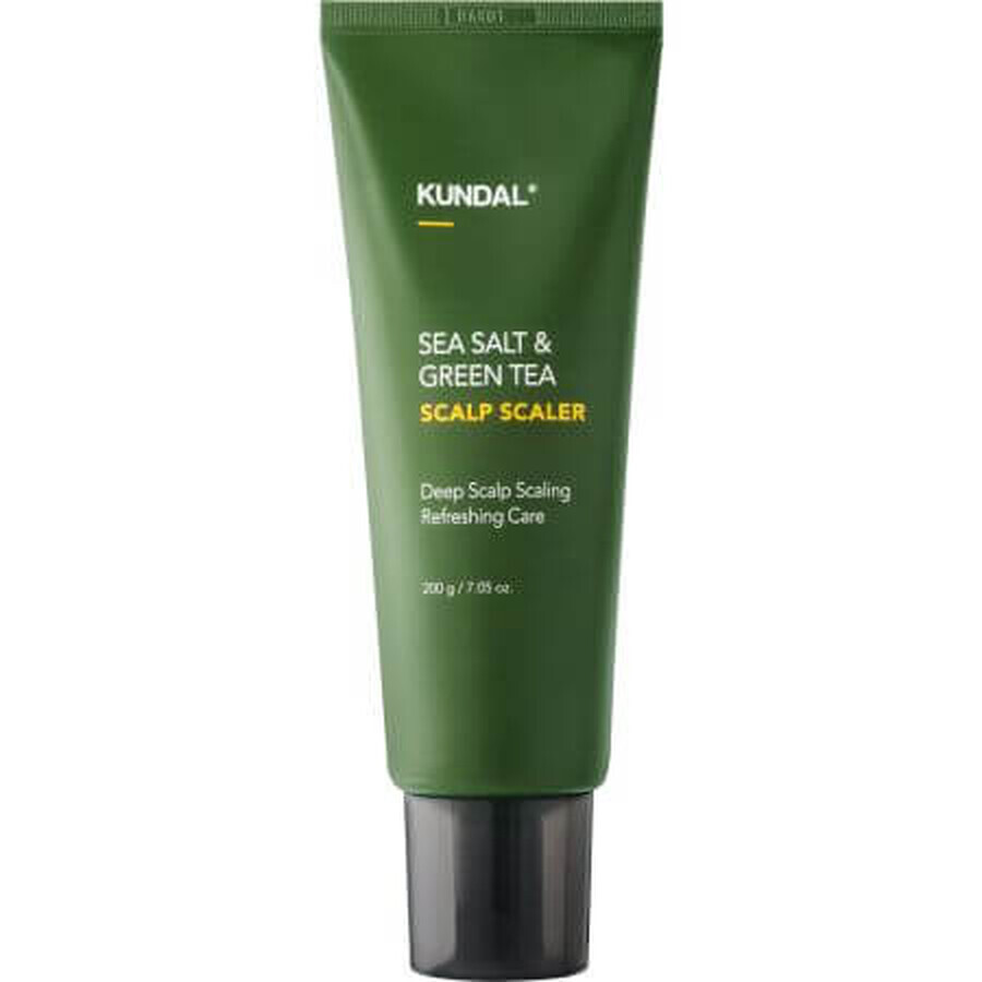 Scrub with sea salt and green tea for scalp, 200 g, Kundal