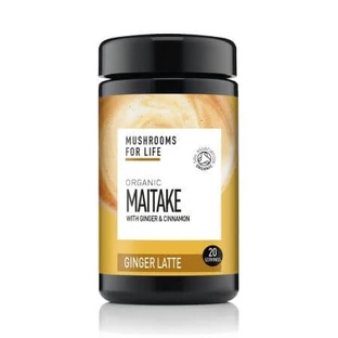 Maitake ecológico con jengibre y canela, Ginger Latte, 110 g, MushroomsForLife