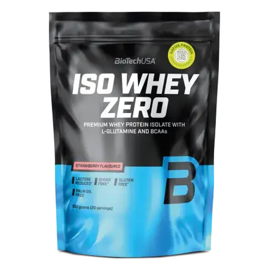 Proteína en polvo sabor fresa Iso Whey Zero, 500 g, BiotechUSA