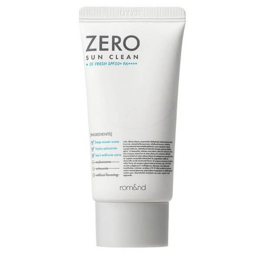 Sonnenschutzcreme SPF 50 PA ++++ Zero Sun Clean, 50 ml, Rom&nd