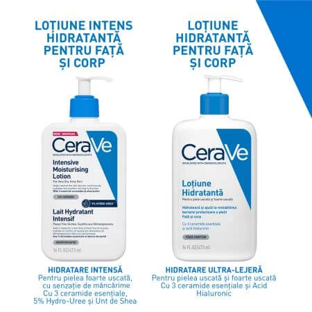 Loción facial y corporal intensamente hidratante, 473 ml, CeraVe