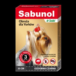 Zwarte anti-parasieten halsband voor honden 2-10 kg Gpi, 35 cm, 1 stuk, Sabunol