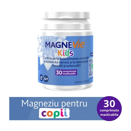 MagneVie Kids, 70 mg magnesium + 0,6 mg vitamine B6, zenuwstelsel en concentratie, 4x30 kauwtabletten​​​​​​​​