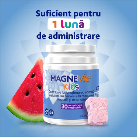 MagneVie Kids, 70 mg magnesium + 0,6 mg vitamine B6, zenuwstelsel en concentratie, 4x30 kauwtabletten​​​​​​​​