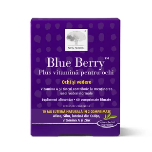 Blue Berry plus oogvitamine, 60 filmomhulde tabletten, New Nordic