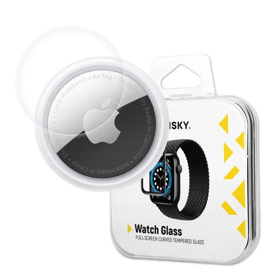 Wozinsky Watch Glass verre hybride pour AirTag noir