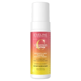 Eveline Cosmetics Vitamina C 3x Acción Iluminadora Espuma Limpiadora Facial, 150 ml