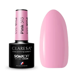 Claresa Soak Off Barniz Híbrido UV/LED Rosa 513, 5 g