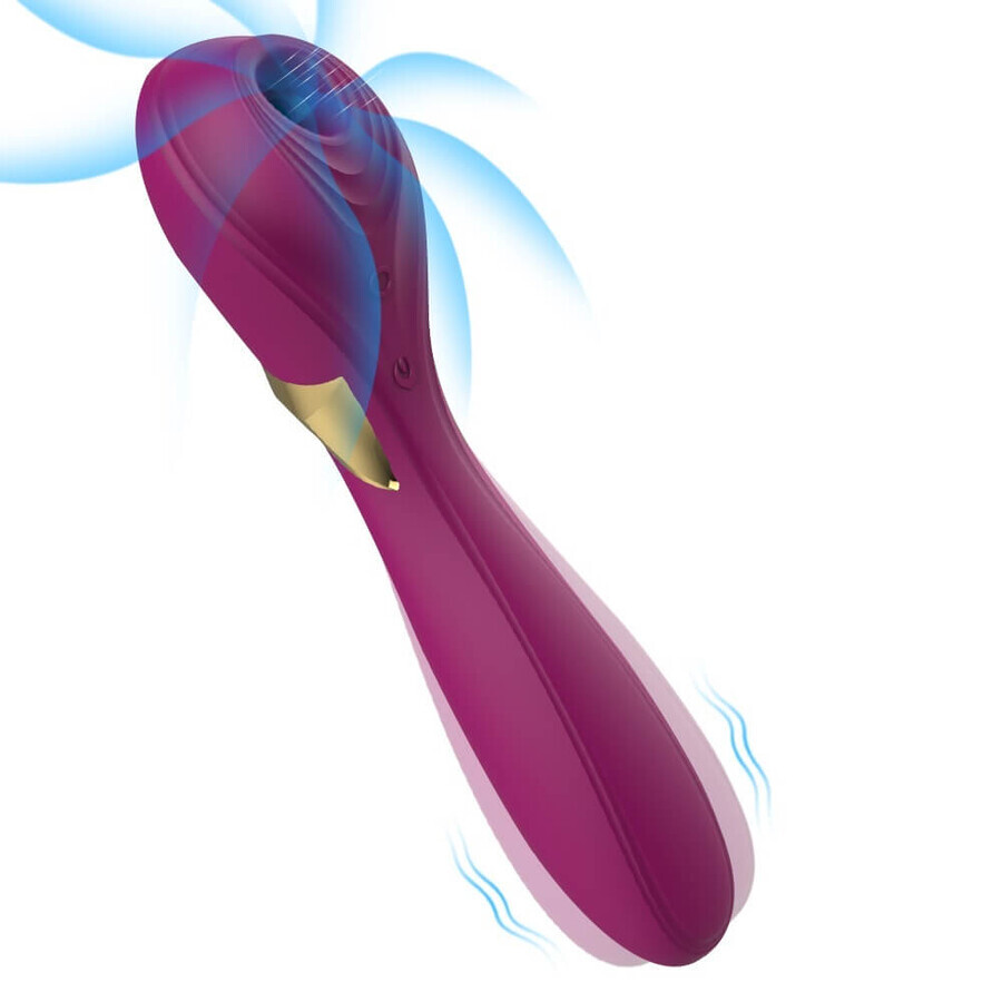 Amzing Toy Dr.Love Doppelseitiger Vibrator mit 9 Vibrationsmodi und Saugfunktion Violett