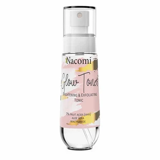 Nacomi Glow Toner Tonique illuminant et exfoliant pour le visage, 80 ml