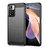 Carbon Case flexibele hoes Xiaomi Redmi Note 11 Pro+ 5G (China) / 11 Pro 5G (China) / Mi11i HyperCharge / Poco X4 NFC zwart