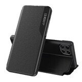 Eco Lederen Bekijk Case elegante case met flip cover en standaard functie Samsung Galaxy A22 4G zwart