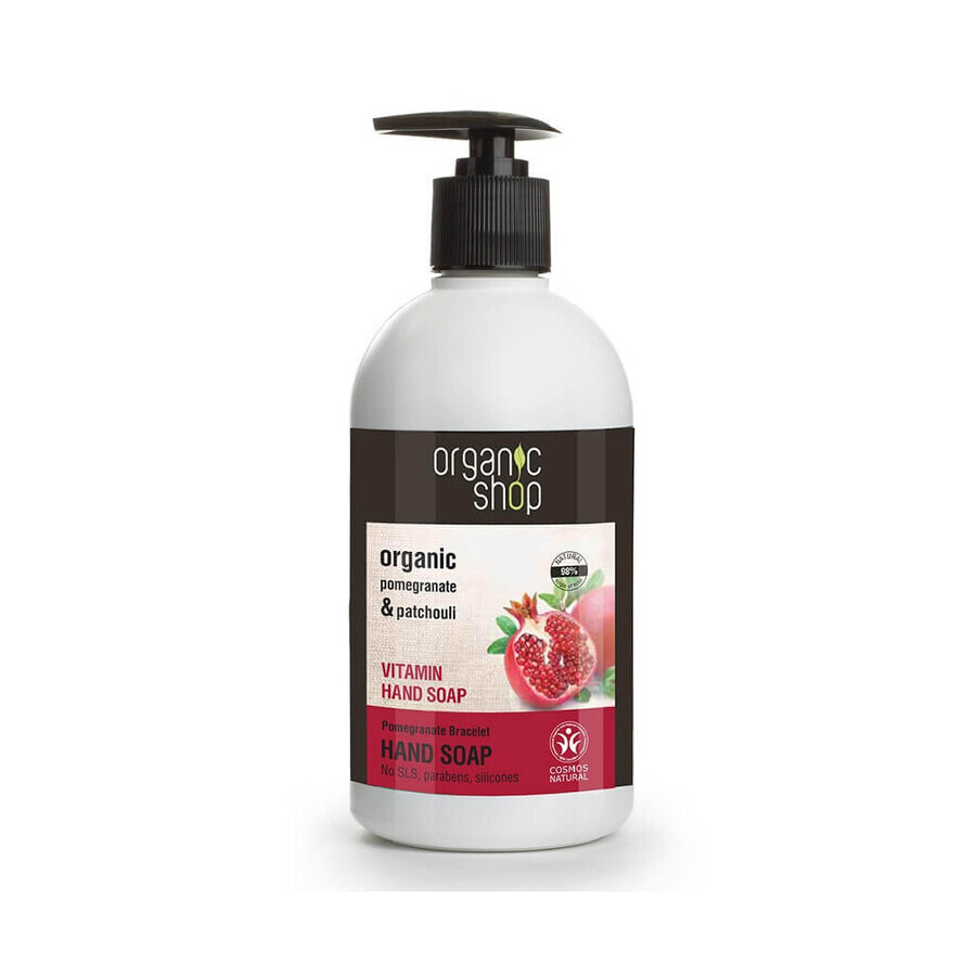 Organic Shop, Săpun de mâini cu vitamine, rodie, 500 ml