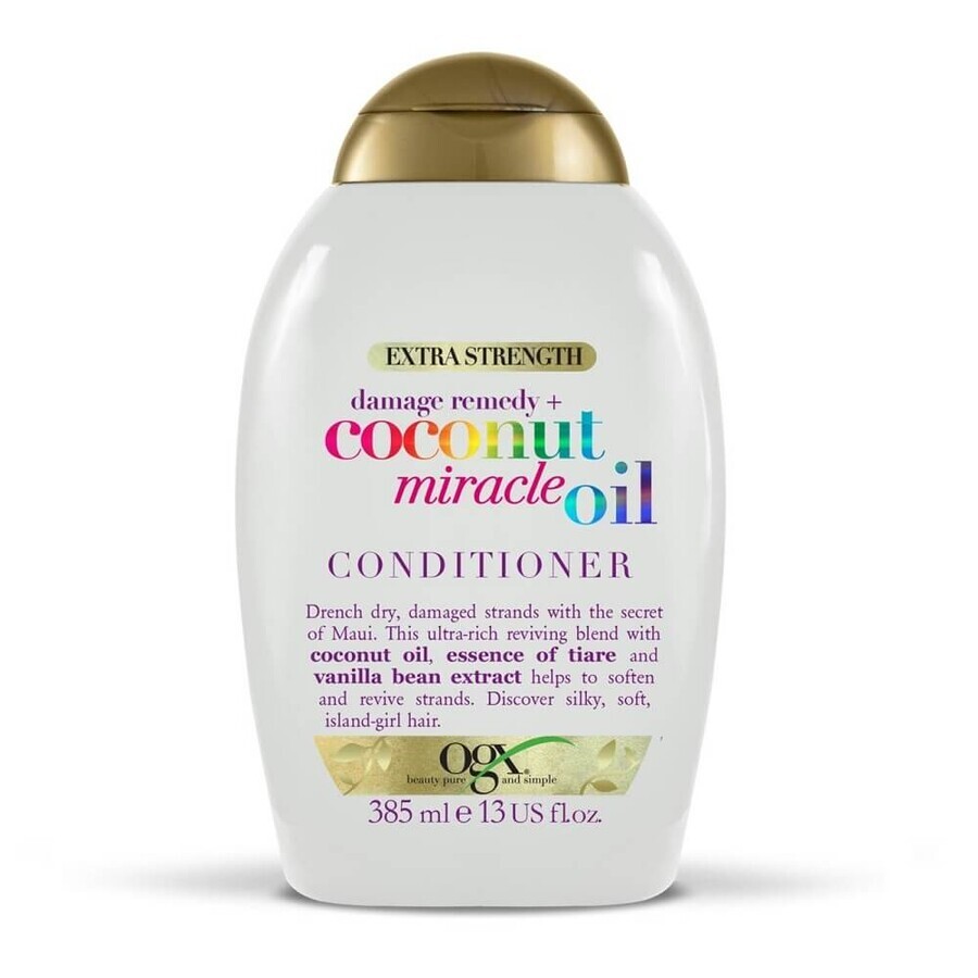 OGX Damage Remedy + Coconut Miracle Oil Conditioner for dry and damaged hair, 385 ml.