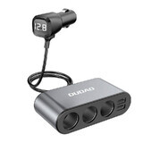 Dudao Autoladegerät 2x USB / 3x Zigarettenanzünder Steckdosensplitter schwarz (R1Pro schwarz)